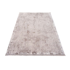 Cream Geometric Area Rug - Machine Made Flatweave Rug for Living Room Carpet