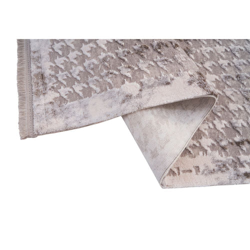 Cream Geometric Area Rug - Machine Made Flatweave Rug for Living Room Carpet