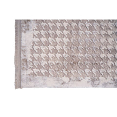 Cream Geometric Area Rug - Machine Made Flatweave Rug for Living Room Carpet