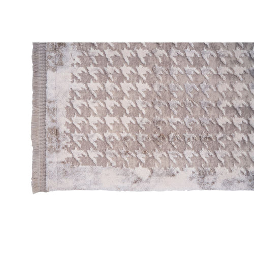 Cream Geometric Area Rug - Machine Made Flatweave Rug for Living Room Carpet