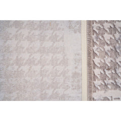 Cream Geometric Area Rug - Machine Made Flatweave Rug for Living Room Carpet