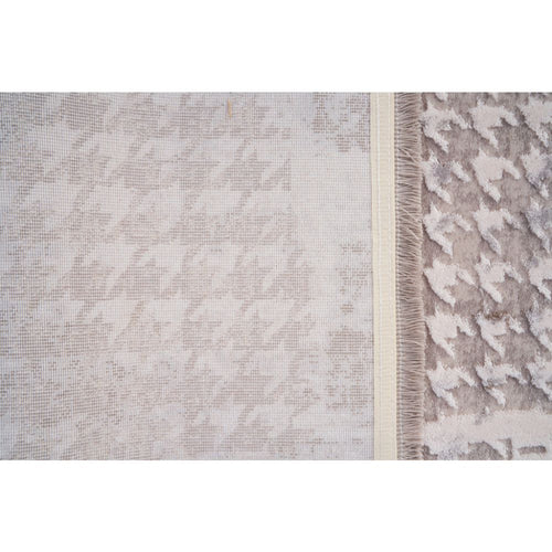 Cream Geometric Area Rug - Machine Made Flatweave Rug for Living Room Carpet