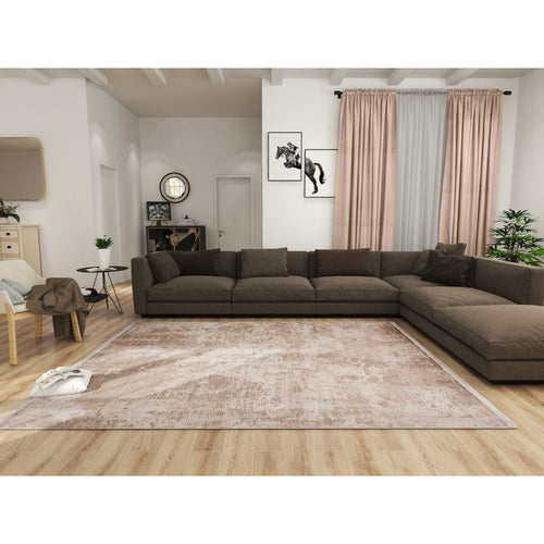 Modern Area Rug – Machine Made Cream Flatweave Carpet for Living Room Comfort