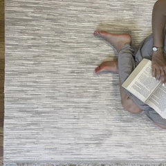 Grey Striped Area Rug - Machine Made Rug by Dolce Vita | Flatweave Carpet