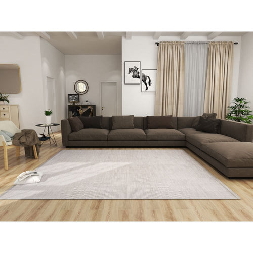 Grey Striped Area Rug - Machine Made Rug by Dolce Vita | Flatweave Carpet