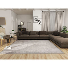 Classic Machine Made Rug - Grey Area Rug for Living Room Carpet | Durable Flatweave