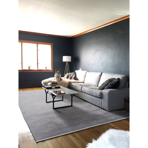 Modern Area Rug – Albany Grey Polyp Cotton Machine Made Flatweave Carpet