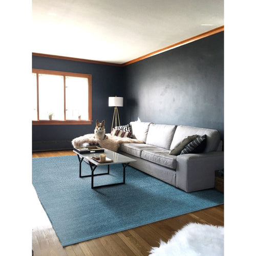 Modern Cotton Area Rug – Blue Polyp Cotton Machine Made Flatweave Rug