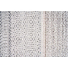 Striped Area Rug - Machine Made Grey Flatweave Carpet for Living Room