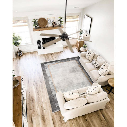 Beige Area Rug – Machine Made Flatweave Rug With Frame Pattern by Dolce Vita