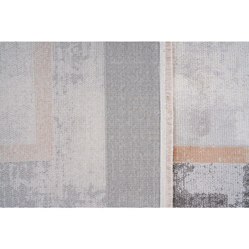 Beige Area Rug – Machine Made Flatweave Rug With Frame Pattern by Dolce Vita