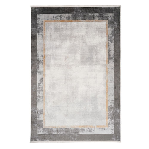 Beige Area Rug – Machine Made Flatweave Rug With Frame Pattern by Dolce Vita
