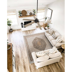 Classic Area Rug – Machine Made Cream Flatweave Rug for Living Room Decor