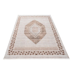 Classic Area Rug – Machine Made Cream Flatweave Rug for Living Room Decor