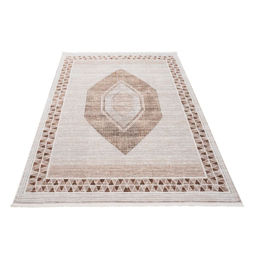 Classic Area Rug – Machine Made Cream Flatweave Rug for Living Room Decor