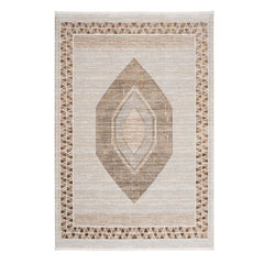 Classic Area Rug – Machine Made Cream Flatweave Rug for Living Room Decor