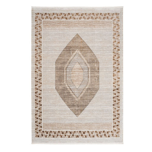 Classic Area Rug – Machine Made Cream Flatweave Rug for Living Room Decor