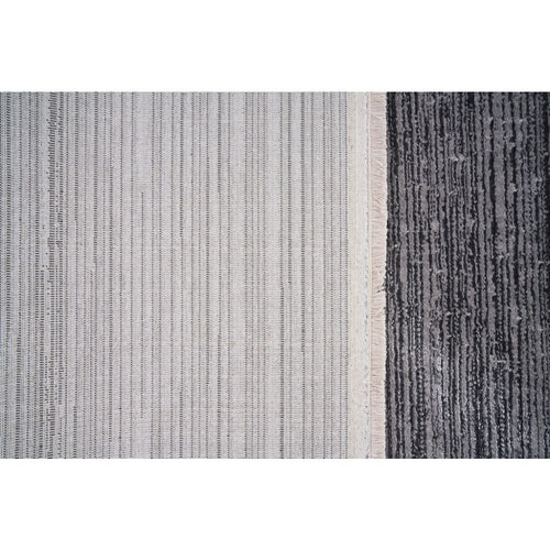 Modern Area Rug – Grey Machine Made Flatweave Carpet With Ethnic Design