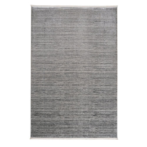 Modern Area Rug – Grey Machine Made Flatweave Carpet With Ethnic Design