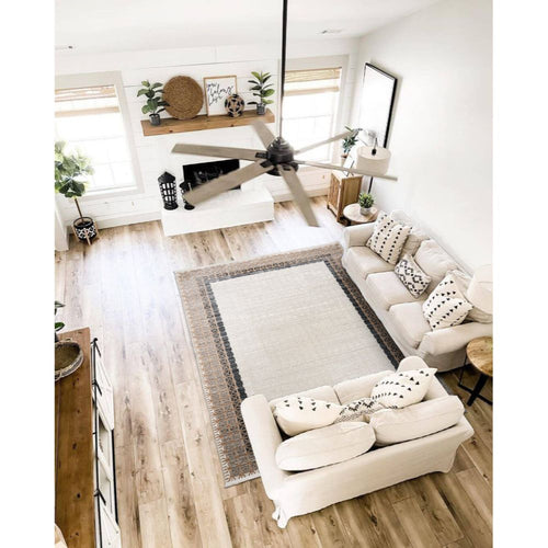 Beige Area Rug – Machine Made Flatweave Rug With Ethnic Pattern And Non Slip Backing