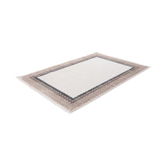 Beige Area Rug – Machine Made Flatweave Rug With Ethnic Pattern And Non Slip Backing