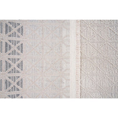 Beige Area Rug – Machine Made Flatweave Rug With Ethnic Pattern And Non Slip Backing