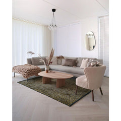 Chenille Yarn Area Rug | Gold Geometric Machine Made Rug by Dolce Vita