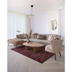 Red Geometric Area Rug - Chenille Yarn Machine Made Durable Floor Covering by Dolce Vita