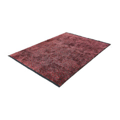 Red Geometric Area Rug - Chenille Yarn Machine Made Durable Floor Covering by Dolce Vita