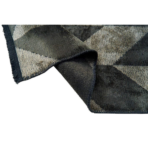 Chenille Yarn Area Rug – Anthracite Geometric Machine Made Rug by Dolce Vita
