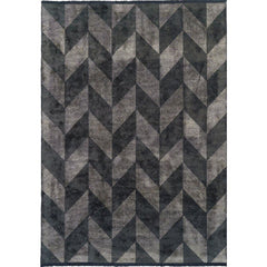Chenille Yarn Area Rug – Anthracite Geometric Machine Made Rug by Dolce Vita