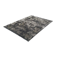 Chenille Yarn Area Rug – Modern Anthracite Flatweave Machine Made Floor Covering