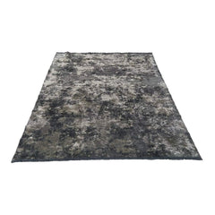 Chenille Yarn Area Rug – Modern Anthracite Flatweave Machine Made Floor Covering