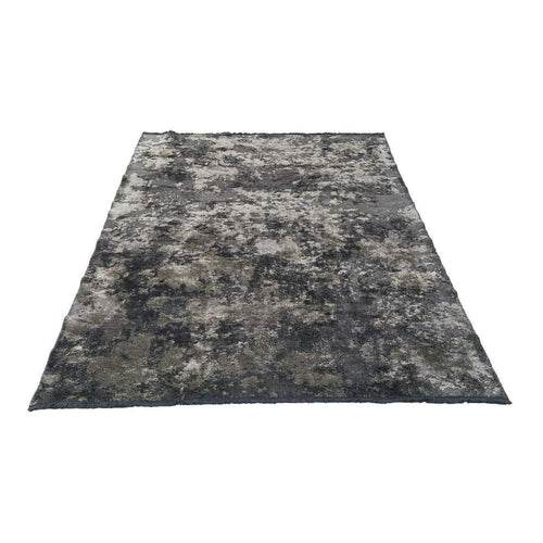Chenille Yarn Area Rug – Modern Anthracite Flatweave Machine Made Floor Covering
