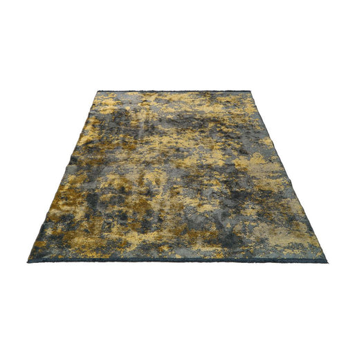 Modern Chenille Area Rug – Gold Machine Made Rug with Anti Slip Pad