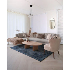 Chenille Yarn Area Rug – Navy Geometric Flatweave Machine Made Rug by Dolce Vita