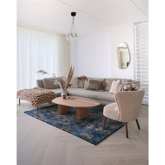 Chenille Yarn Area Rug – Modern Navy Blue Flatweave Machine Made Rug by Dolce Vita