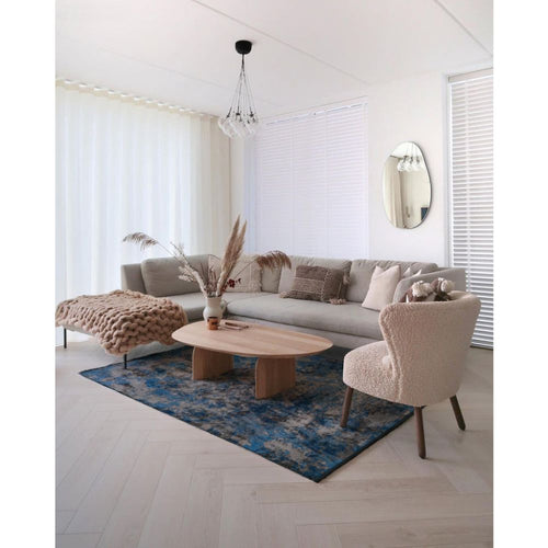 Chenille Yarn Area Rug – Modern Navy Blue Flatweave Machine Made Rug by Dolce Vita