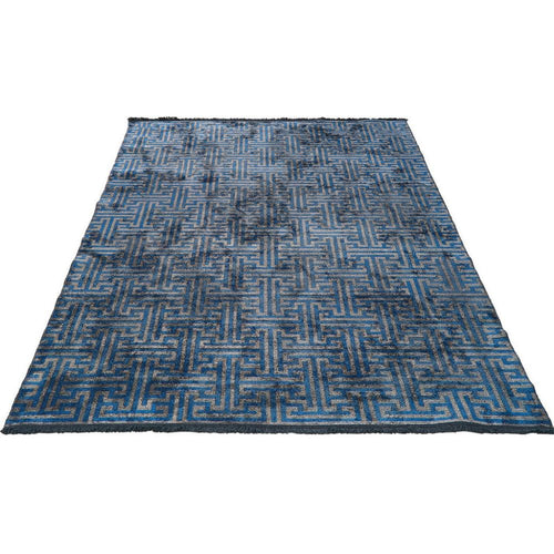 Chenille Yarn Area Rug – Navy Geometric Flatweave Machine Made Rug by Dolce Vita