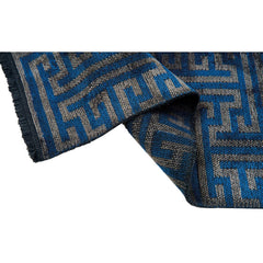 Chenille Yarn Area Rug – Navy Geometric Flatweave Machine Made Rug by Dolce Vita