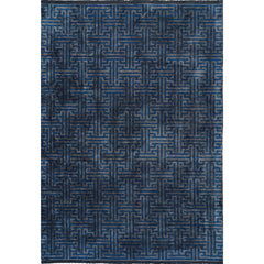 Chenille Yarn Area Rug – Navy Geometric Flatweave Machine Made Rug by Dolce Vita