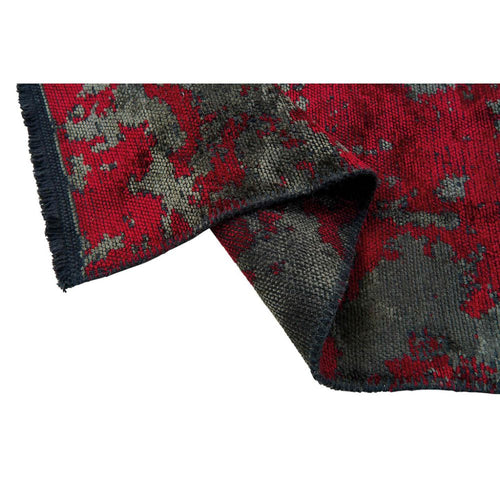 Modern Chenille Area Rug - Machine Made Red Rug for Stylish Living Room Decor