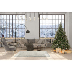 Modern White Area Rug – Machine Made Carpet With Soft Texture Micropolyester