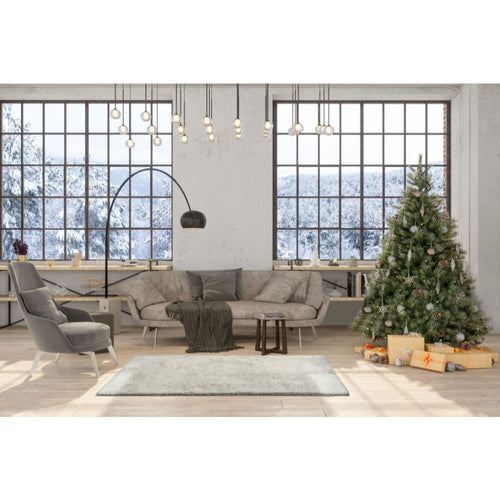 Modern White Area Rug – Machine Made Carpet With Soft Texture Micropolyester