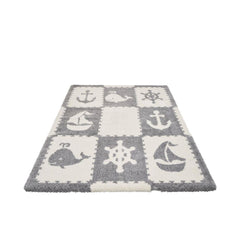 Grey Area Rug – Machine Made Micropolyester Carpet | Durable High Pile Floor Covering