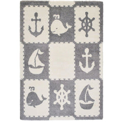 Grey Area Rug – Machine Made Micropolyester Carpet | Durable High Pile Floor Covering