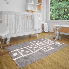 Grey Area Rug – Machine Made Micropolyester Carpet With Figured Pattern for Living Room