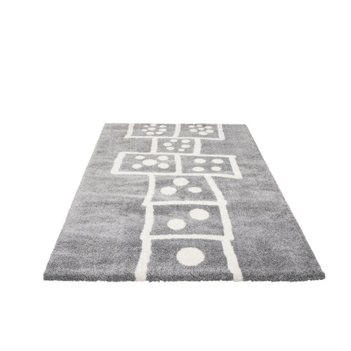 Grey Area Rug – Machine Made Micropolyester Carpet With Figured Pattern for Living Room