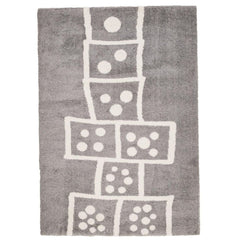 Grey Area Rug – Machine Made Micropolyester Carpet With Figured Pattern for Living Room