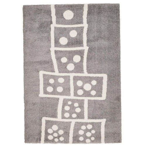 Grey Area Rug – Machine Made Micropolyester Carpet With Figured Pattern for Living Room